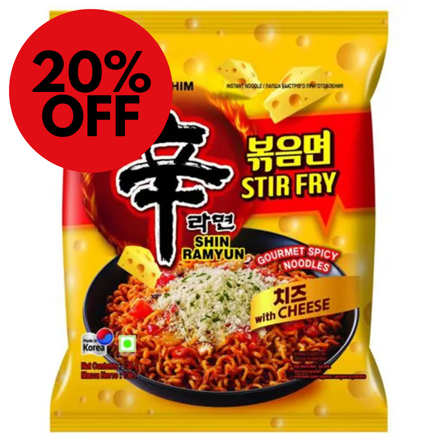 Nongshim Shin Ramyun With Cheese Stir Fry Ramen